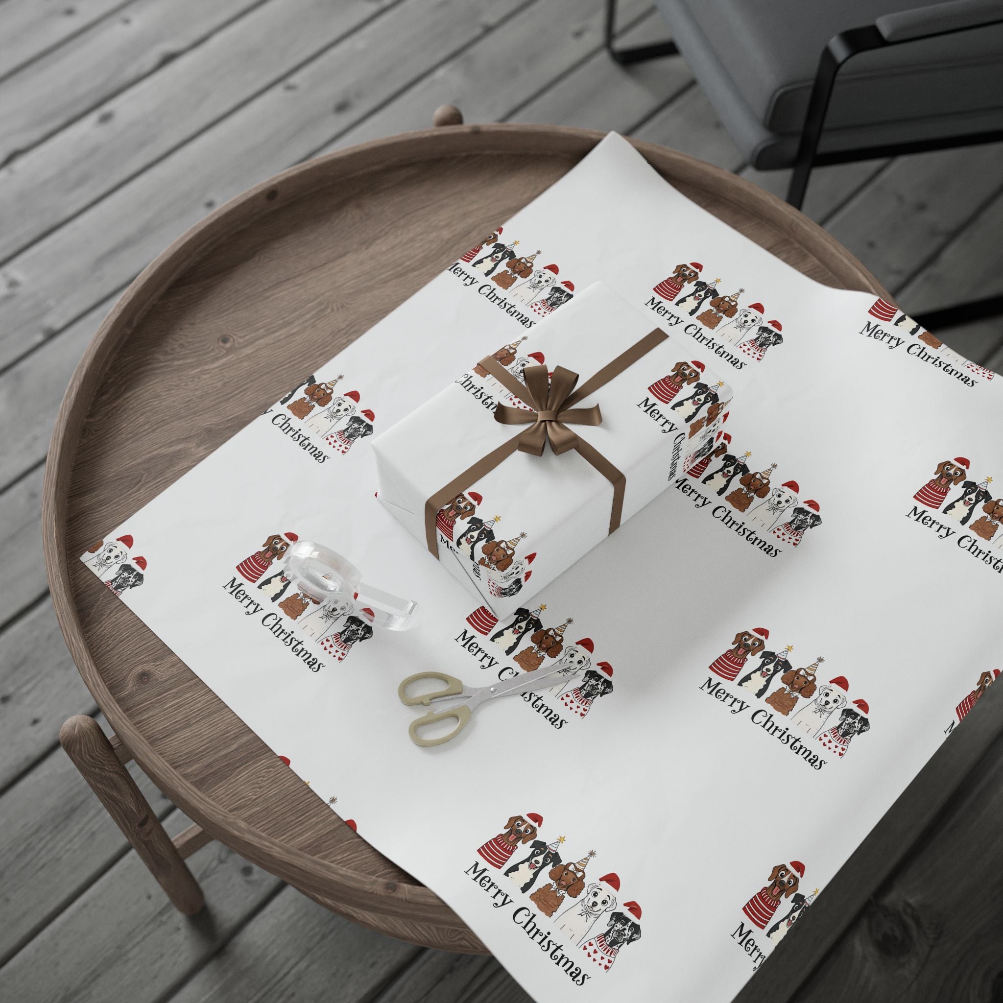 Christmas Doggy Pattern — “Merry Christmas” Wrap