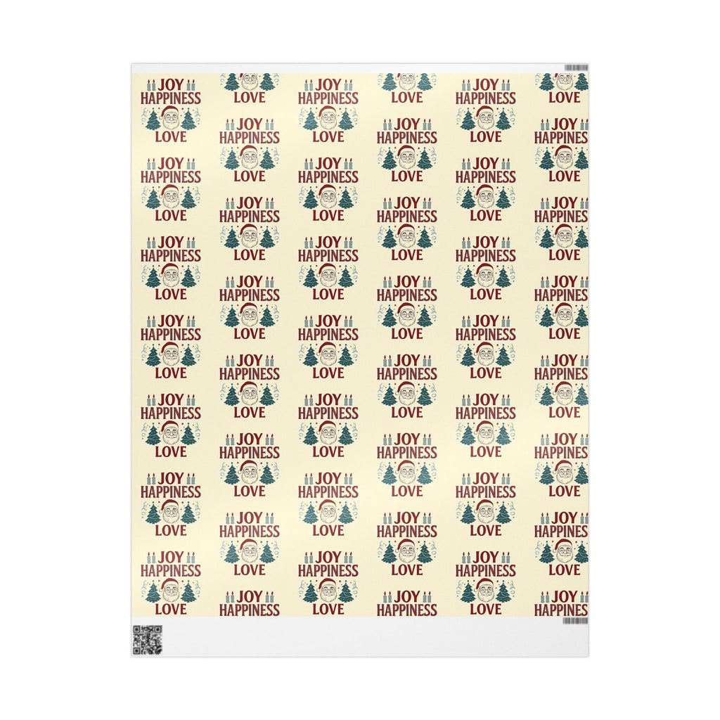 🎁 Festive Santa & “Happiness” Wrapping Paper