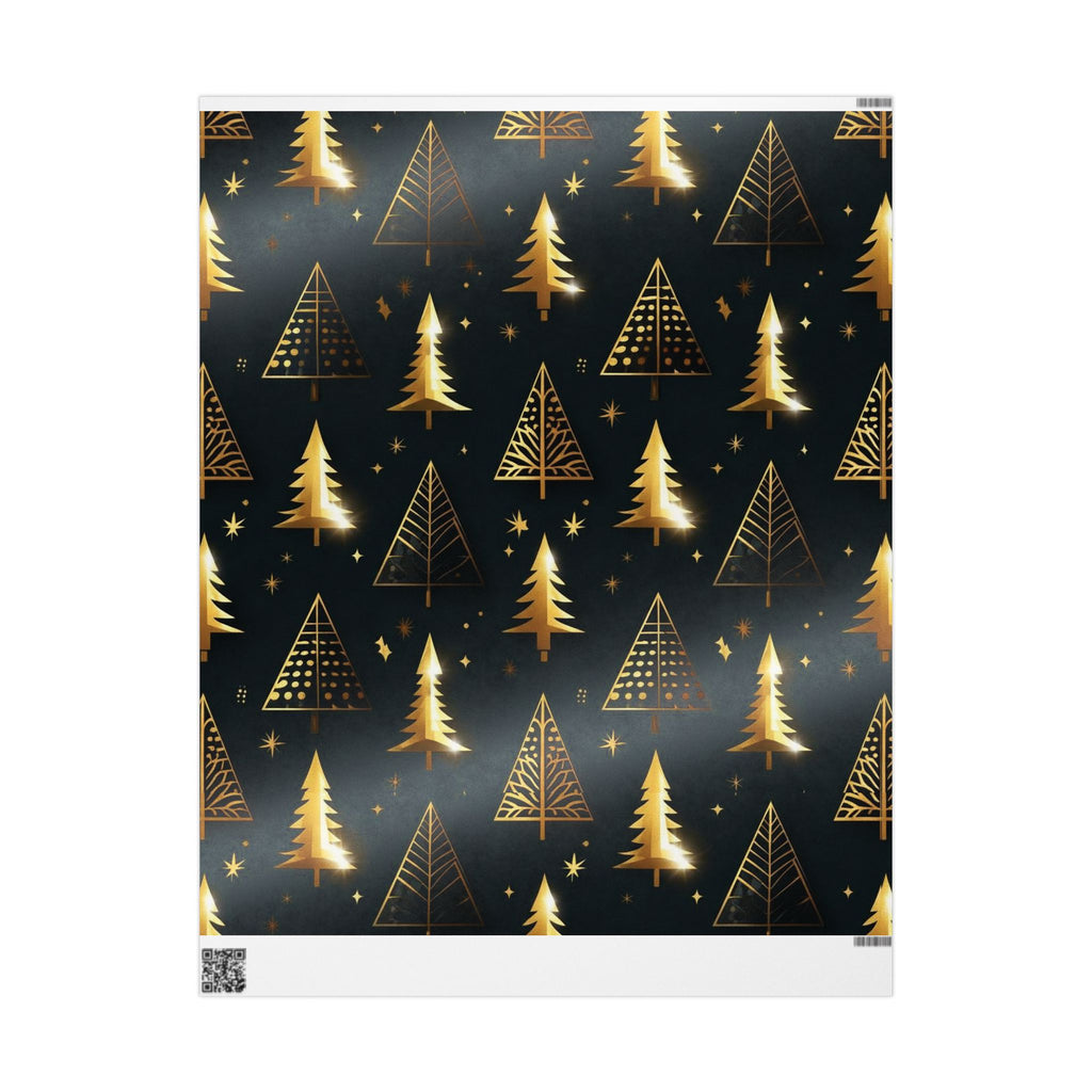 Gold Christmas Trees (Black Background)