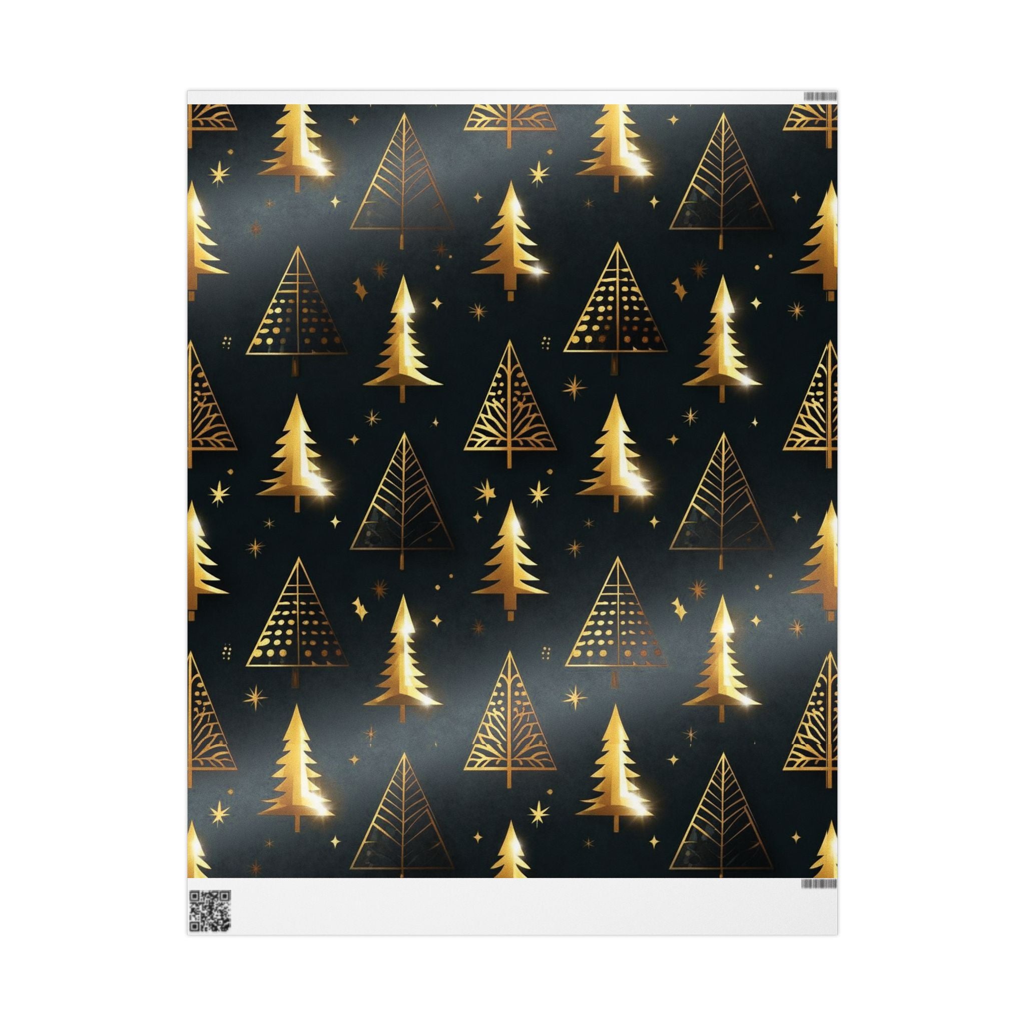 Gold Christmas Trees (Black Background)