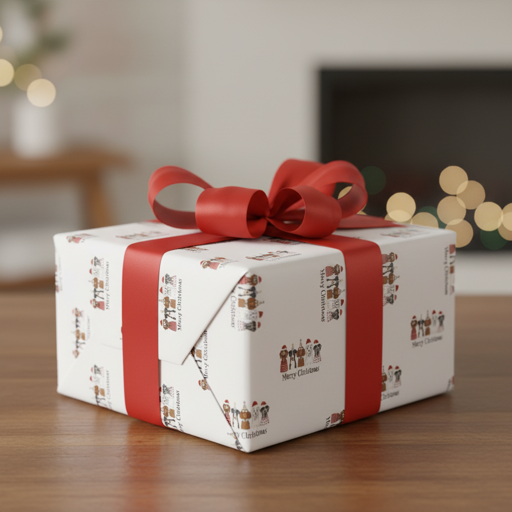 Christmas Doggy Pattern — “Merry Christmas” Wrap