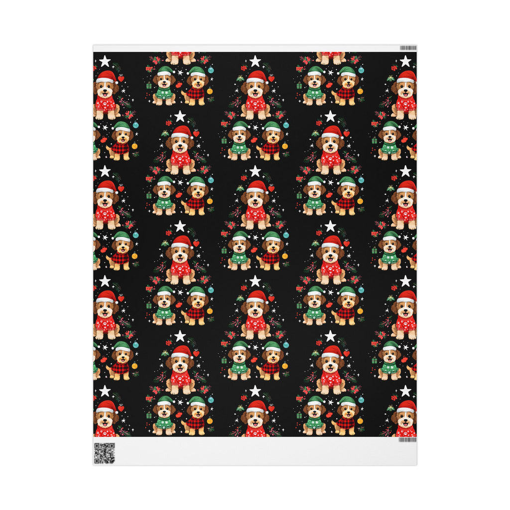 Christmas Puppy Pattern Wrapping Paper