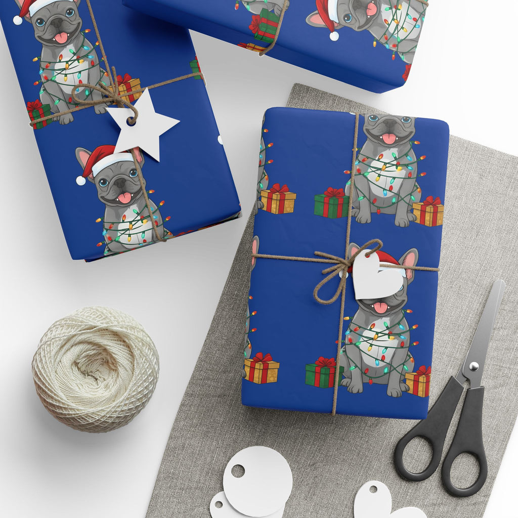 French Bulldog Holiday Wrap — Blue