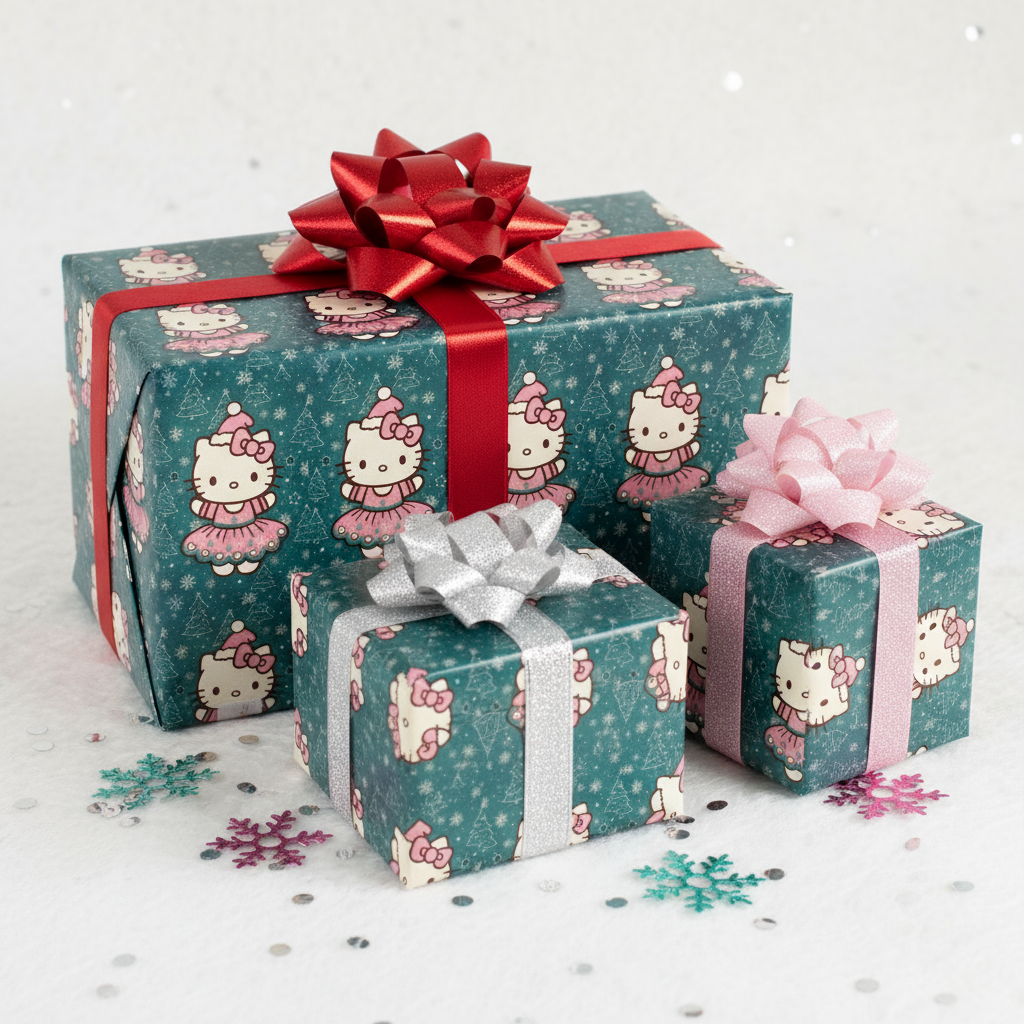 Wrapping Papers - Hello Kitty Ballerina Christmas Vintage Design