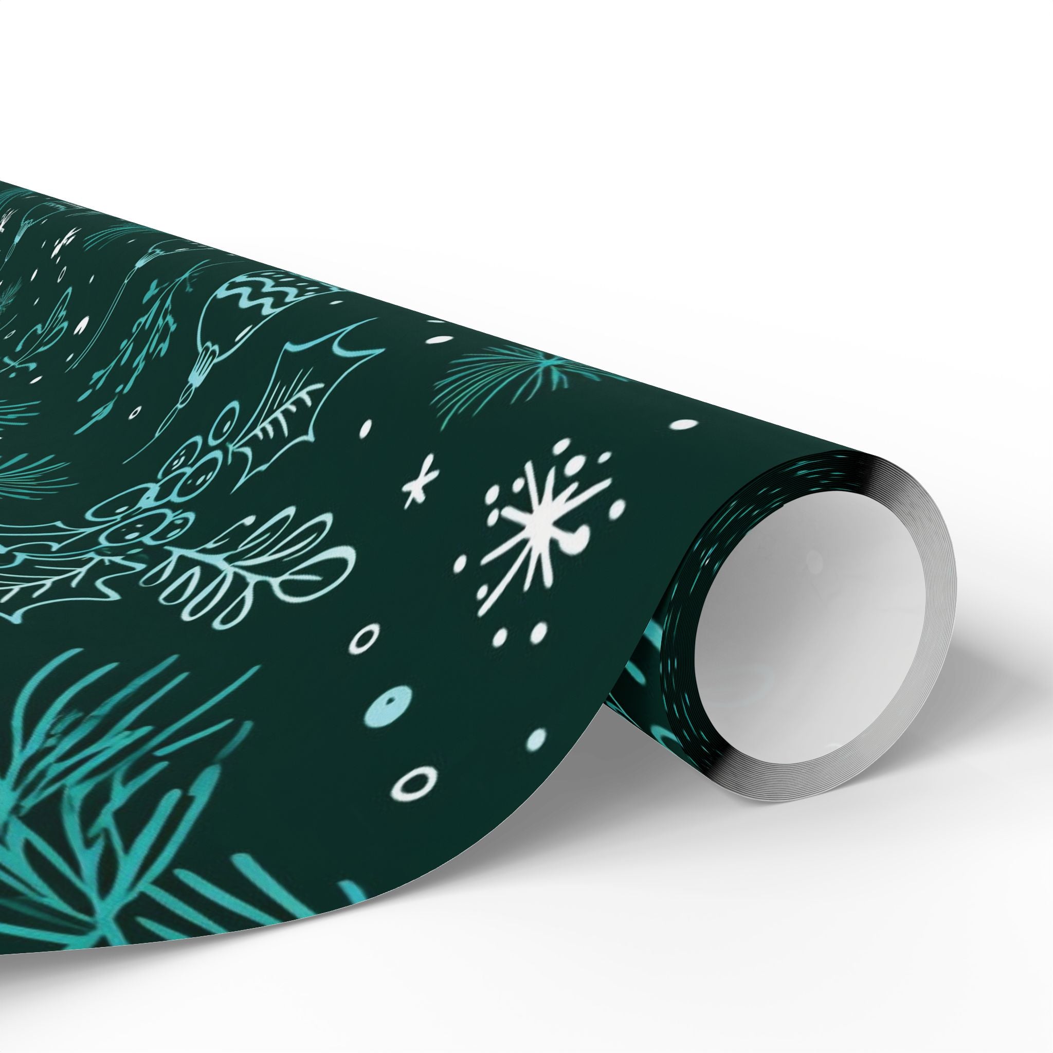 Teal Pine Forest Wrapping Paper
