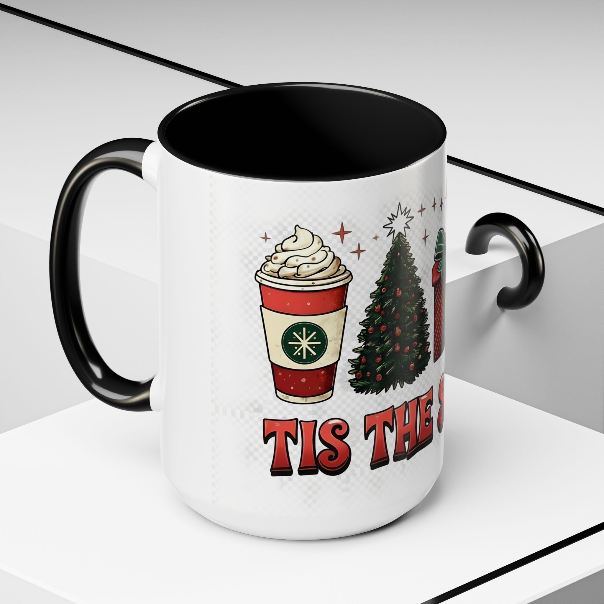Tis The Season Coffee Mug — Christmas Icons Holiday Accent Mug