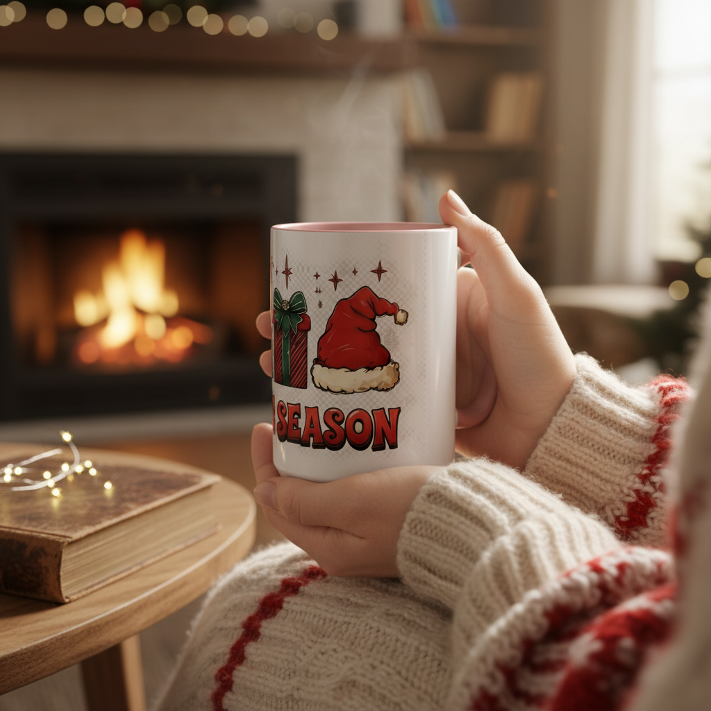 Tis The Season Coffee Mug — Christmas Icons Holiday Accent Mug