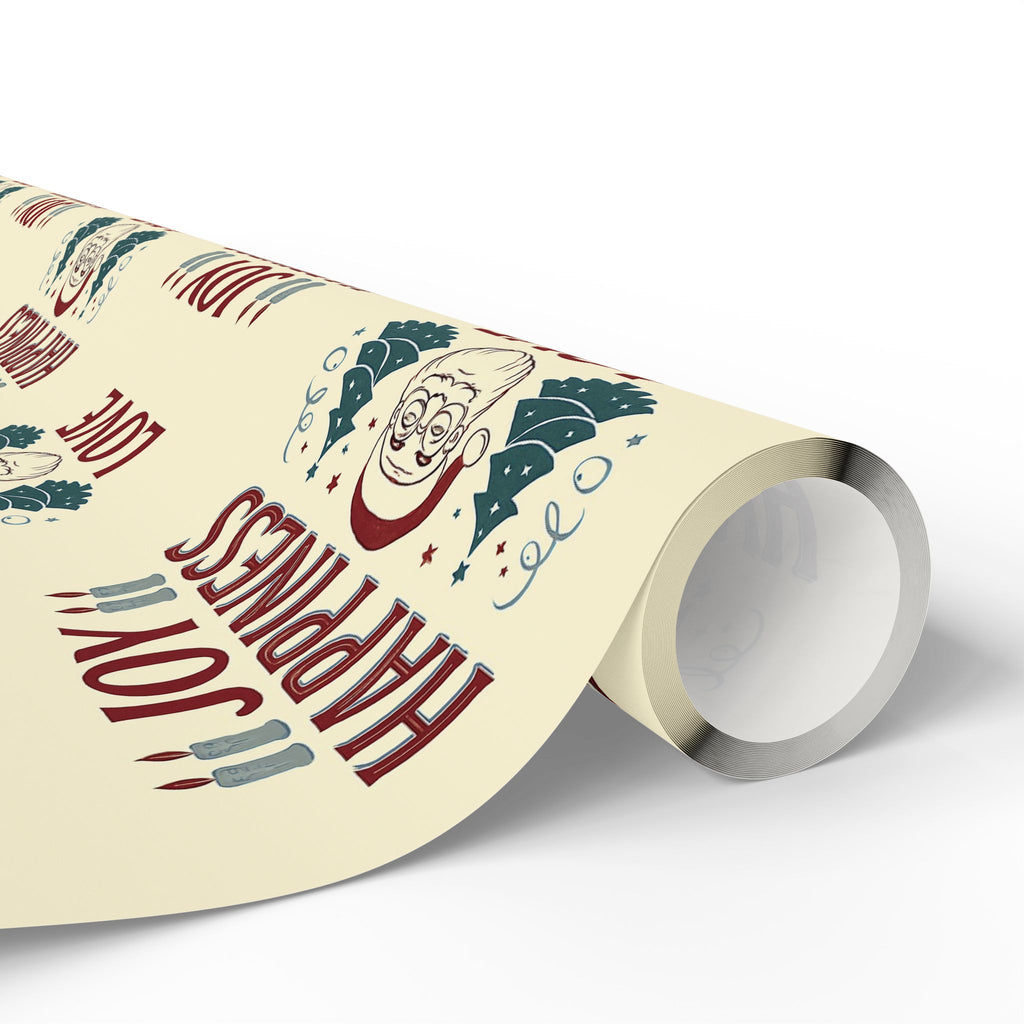 🎁 Festive Santa & “Happiness” Wrapping Paper