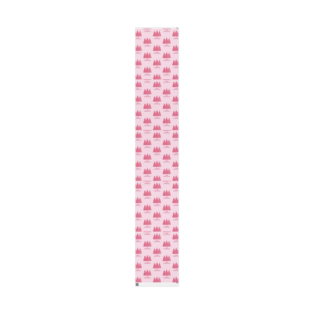 Pink Christmas Trees wrapping paper